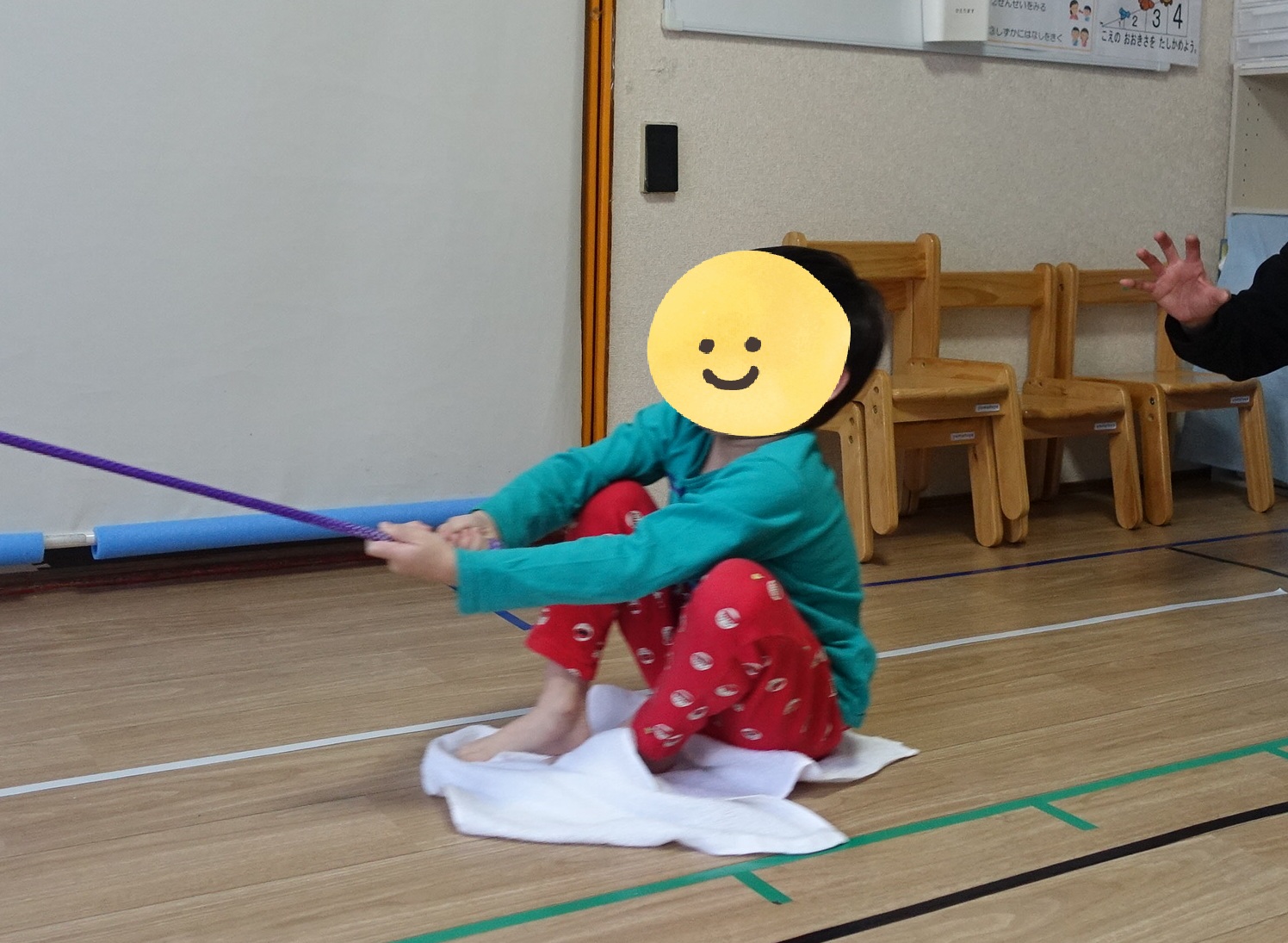 らいおんくらす🦁運動あそび「タオルレスキュー」